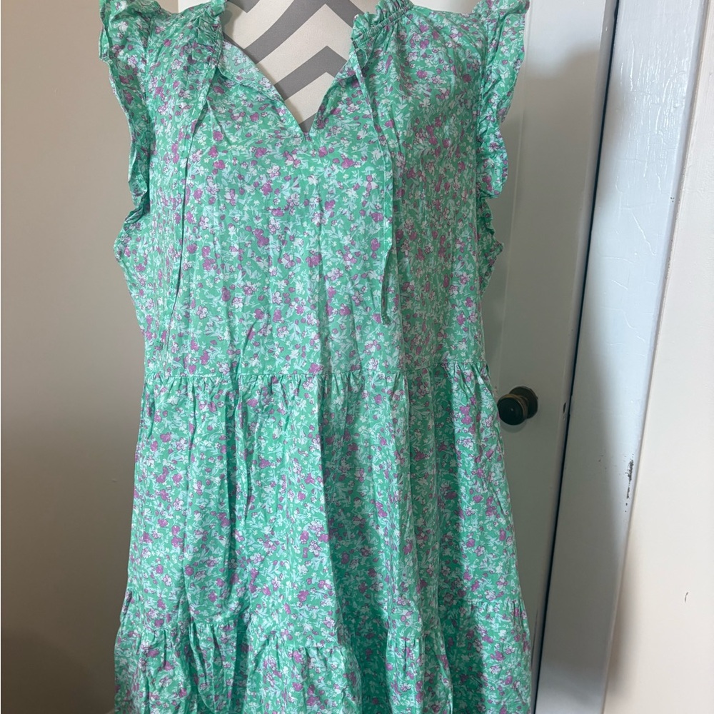 Time and Tru green purple sundress